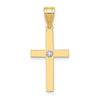 Gold Diamond Accent Flat Latin Cross Pendant