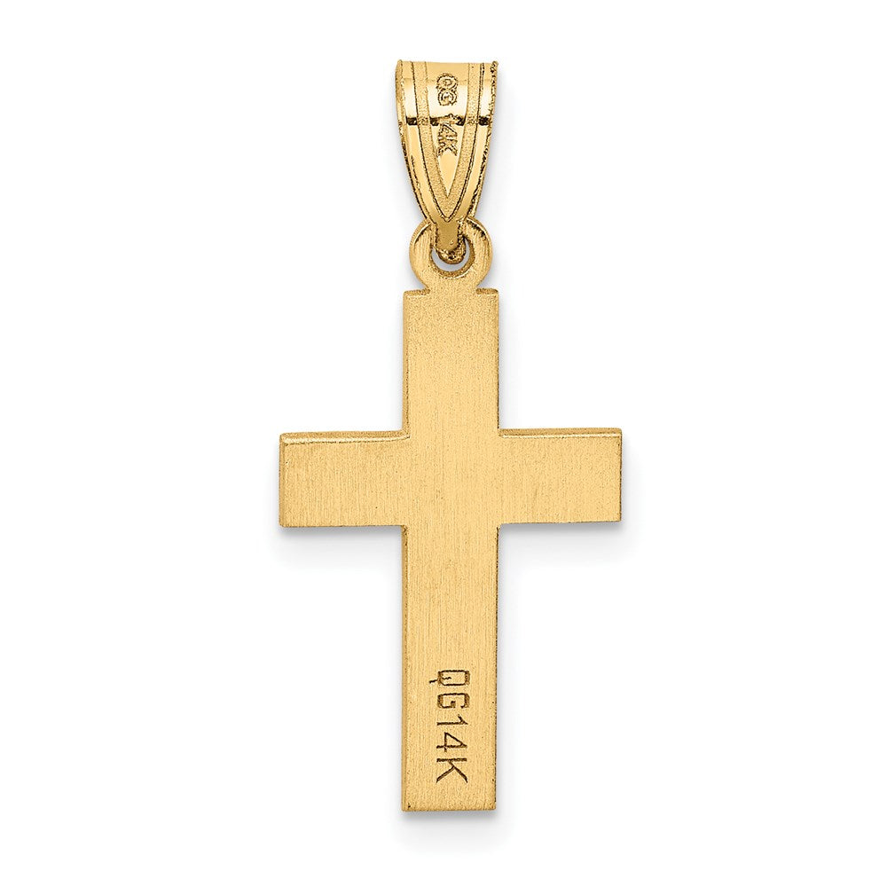 Gold Diamond Accent Flat Latin Cross Pendant