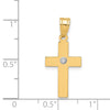 Gold Diamond Accent Flat Latin Cross Pendant
