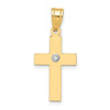Gold Diamond Accent Flat Latin Cross Pendant