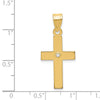 Gold Diamond Accent Flat Latin Cross Pendant