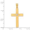 Gold Diamond Accent Flat Latin Cross Pendant