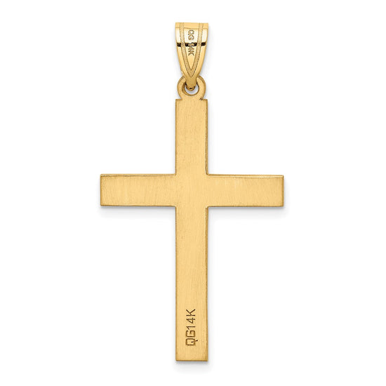 Gold Diamond Accent Flat Latin Cross Pendant