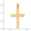 Gold Diamond Accent Flat Latin Cross Pendant