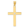 Gold Diamond Accent Flat Latin Cross Pendant