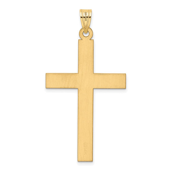 Gold Diamond Accent Flat Latin Cross Pendant