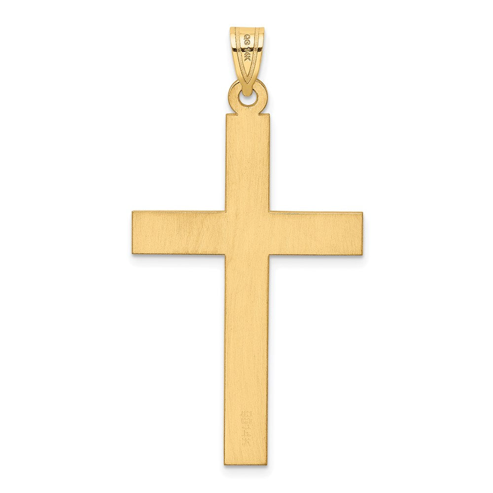 Gold Diamond Accent Flat Latin Cross Pendant