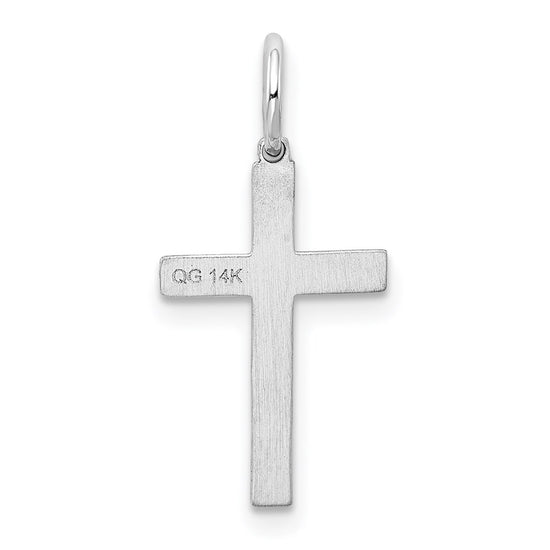 Gold Flat Sandblasted Latin Cross Pendant