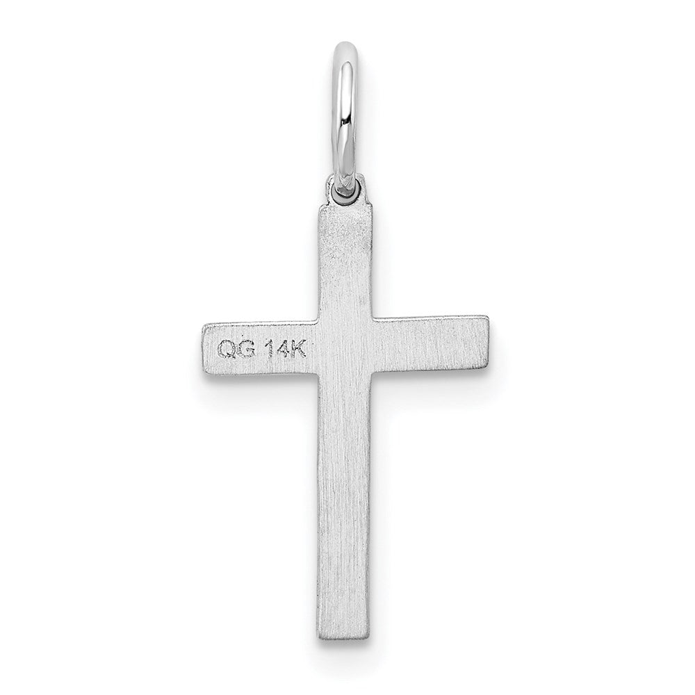 Gold Flat Sandblasted Latin Cross Pendant
