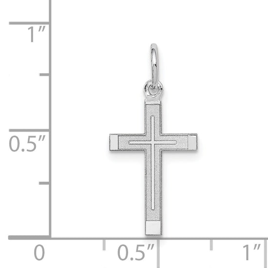 Gold Flat Sandblasted Latin Cross Pendant