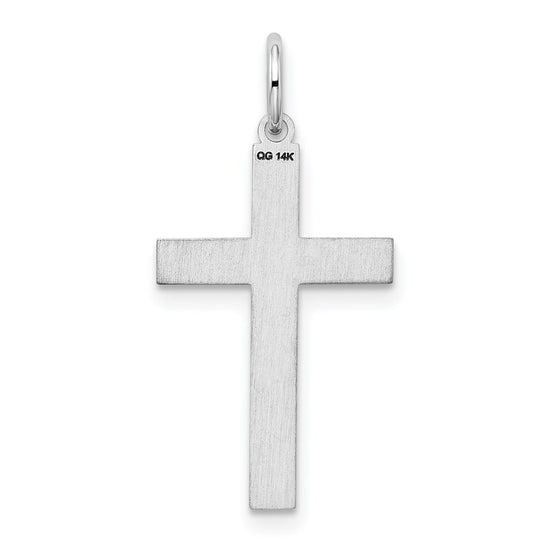 Gold Flat Sandblasted Latin Cross Pendant