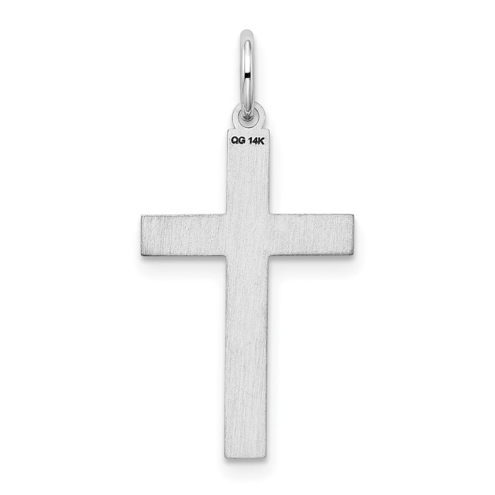 Gold Flat Sandblasted Latin Cross Pendant