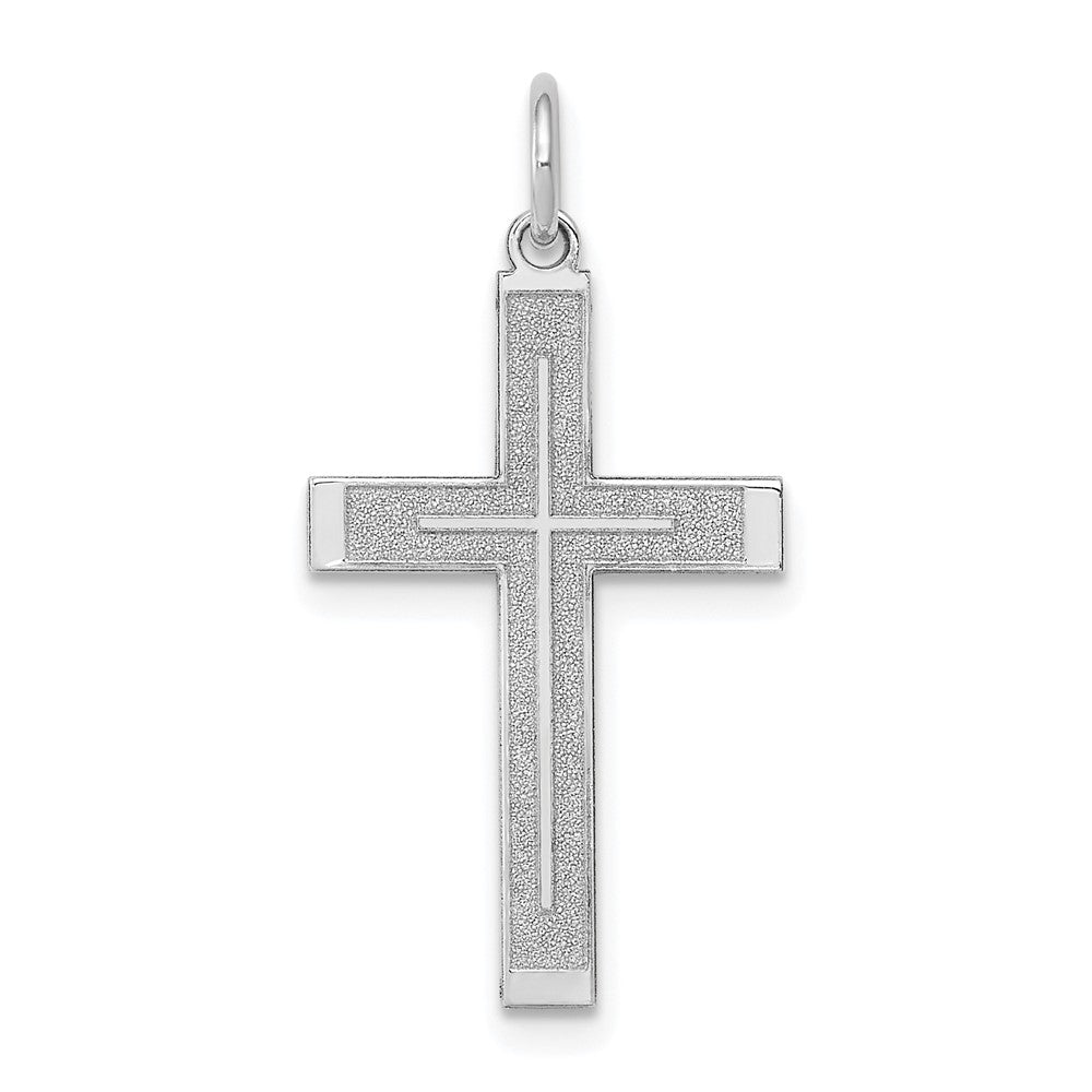 Gold Flat Sandblasted Latin Cross Pendant