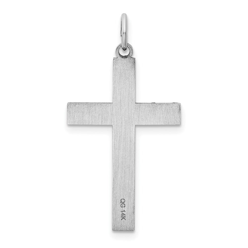 Gold Flat Sandblasted Latin Cross Pendant