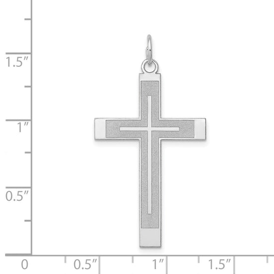 Gold Flat Sandblasted Latin Cross Pendant