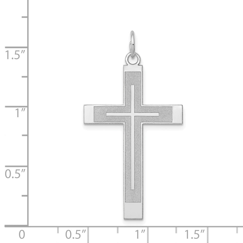 Gold Flat Sandblasted Latin Cross Pendant