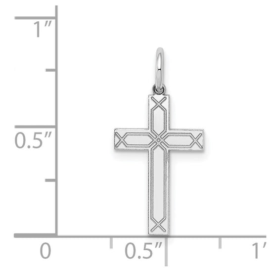 Gold Flat Laser Design Latin Cross Pendant