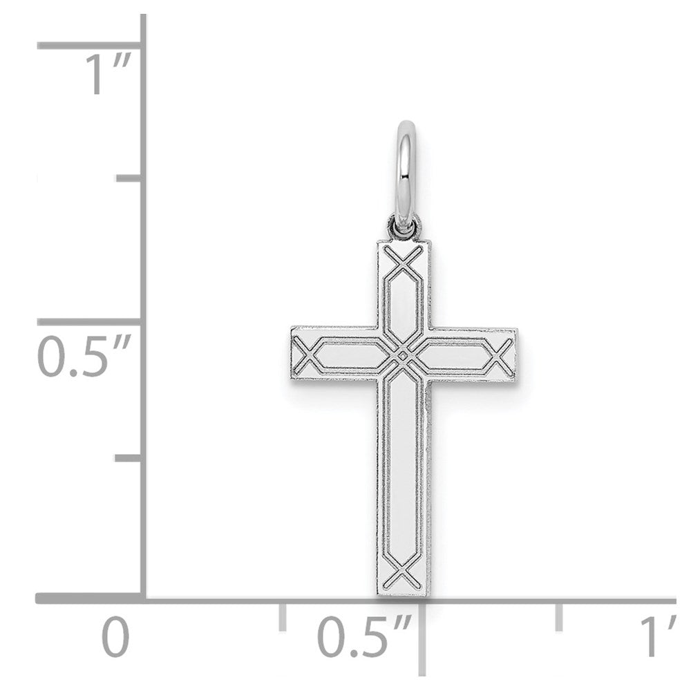 Gold Flat Laser Design Latin Cross Pendant