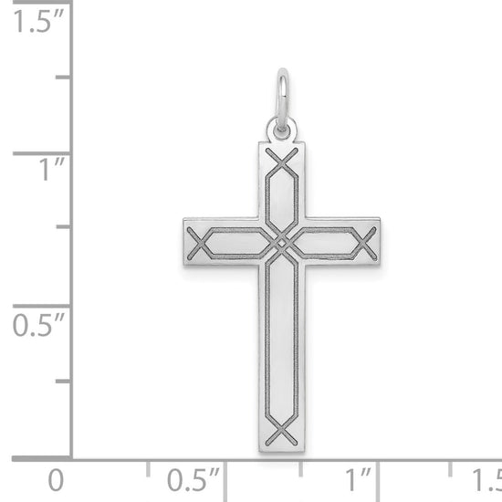 Gold Flat Laser Design Latin Cross Pendant