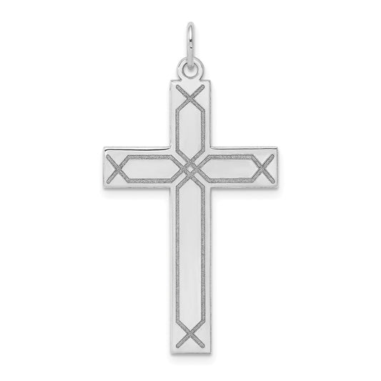 Gold Flat Laser Design Latin Cross Pendant