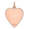 14k Rose Gold Plain .013 Gauge Engraveable Heart 21x20mm Disc Charm