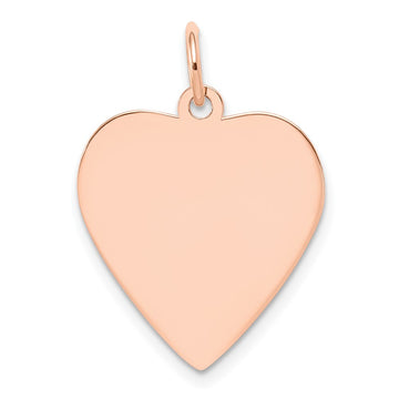14k Rose Gold Plain .013 Gauge Engraveable Heart 21x20mm Disc Charm