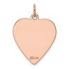 14k Rose Gold Plain .027 Gauge Engraveable Heart 24x21mm Disc Charm
