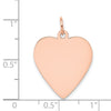 14k Rose Gold Plain .027 Gauge Engraveable Heart 24x21mm Disc Charm
