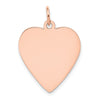 14k Rose Gold Plain .018 Gauge Engraveable Heart 24x21mm Disc Charm