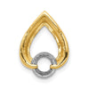 14k Holds 4.4mm Stone Teardrop Chain Slide Mounting