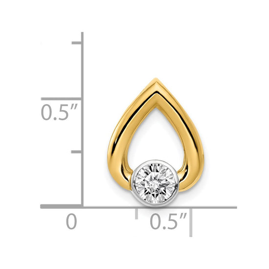 14k Holds 4.4mm Stone Teardrop Chain Slide Mounting