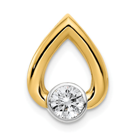 14k Holds 4.4mm Stone Teardrop Chain Slide Mounting