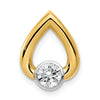 14k Holds 4.4mm Stone Teardrop Chain Slide Mounting