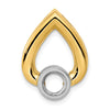14k Holds 5mm Stone Teardrop Chain Slide Mounting