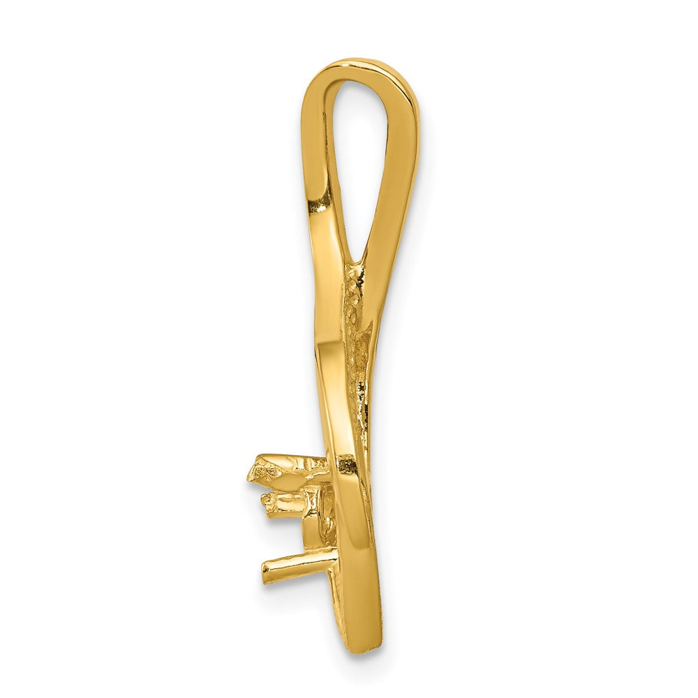 Gold Polished Diamond Slide Pendant Mountings