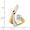 14k Two-tone Peg-Set Diamond Slide Mounting Fits up to 2mm Regular/6mm Fancy or Reversible Omega