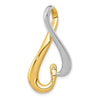 14k Two-tone Fancy Peg-Set Diamond Slide Mounting Fits up to 6mm Regular/Fancy/Reversible Omega