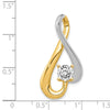 14k Two-tone Fancy Peg-Set Diamond Slide Mounting Fits up to 6mm Regular/Fancy/Reversible Omega