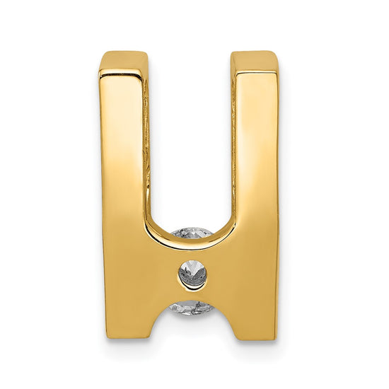 Gold Polished Diamond Slide Pendants