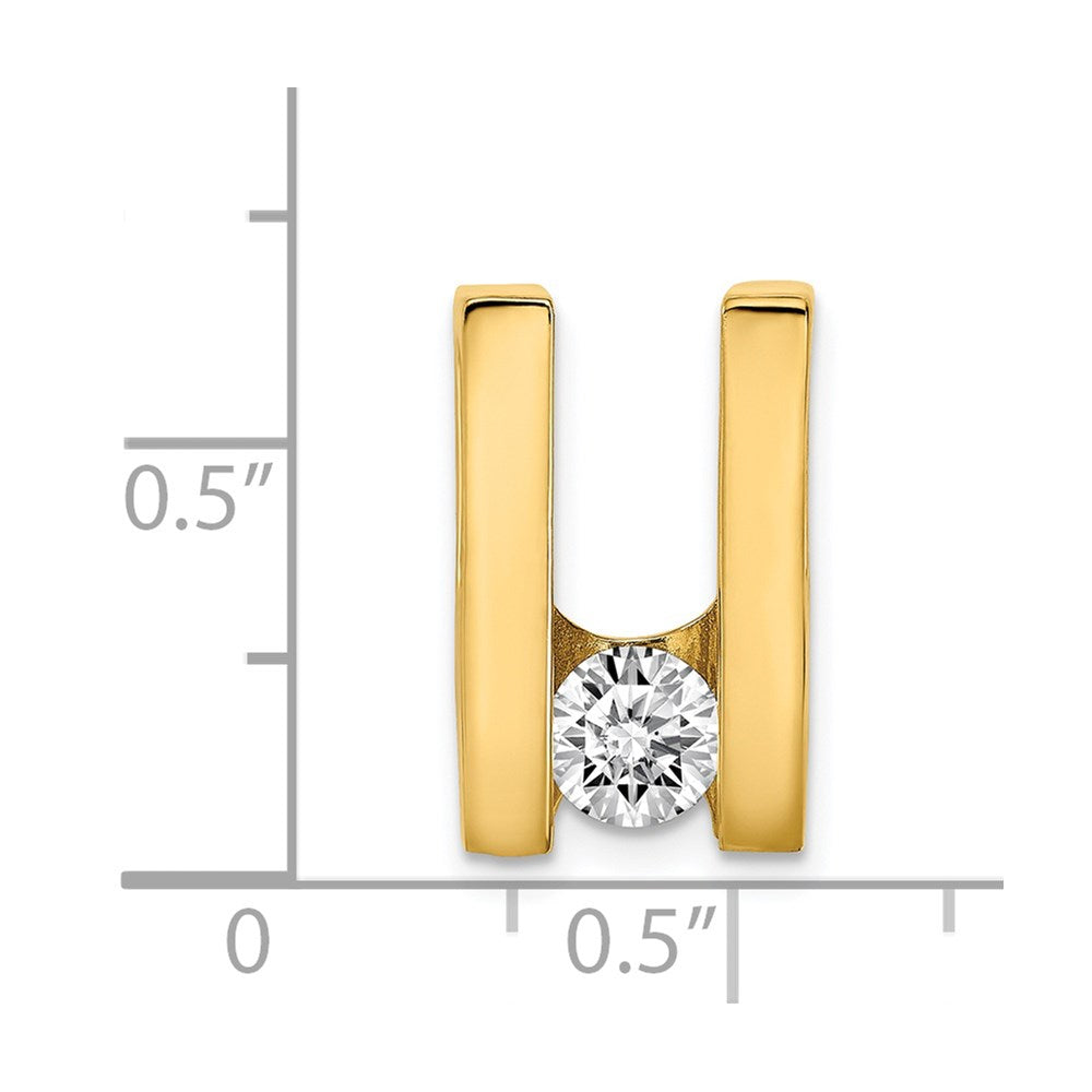 Gold Polished Diamond Slide Pendants