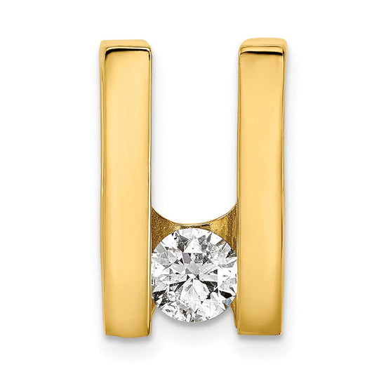 Gold Polished Diamond Slide Pendants