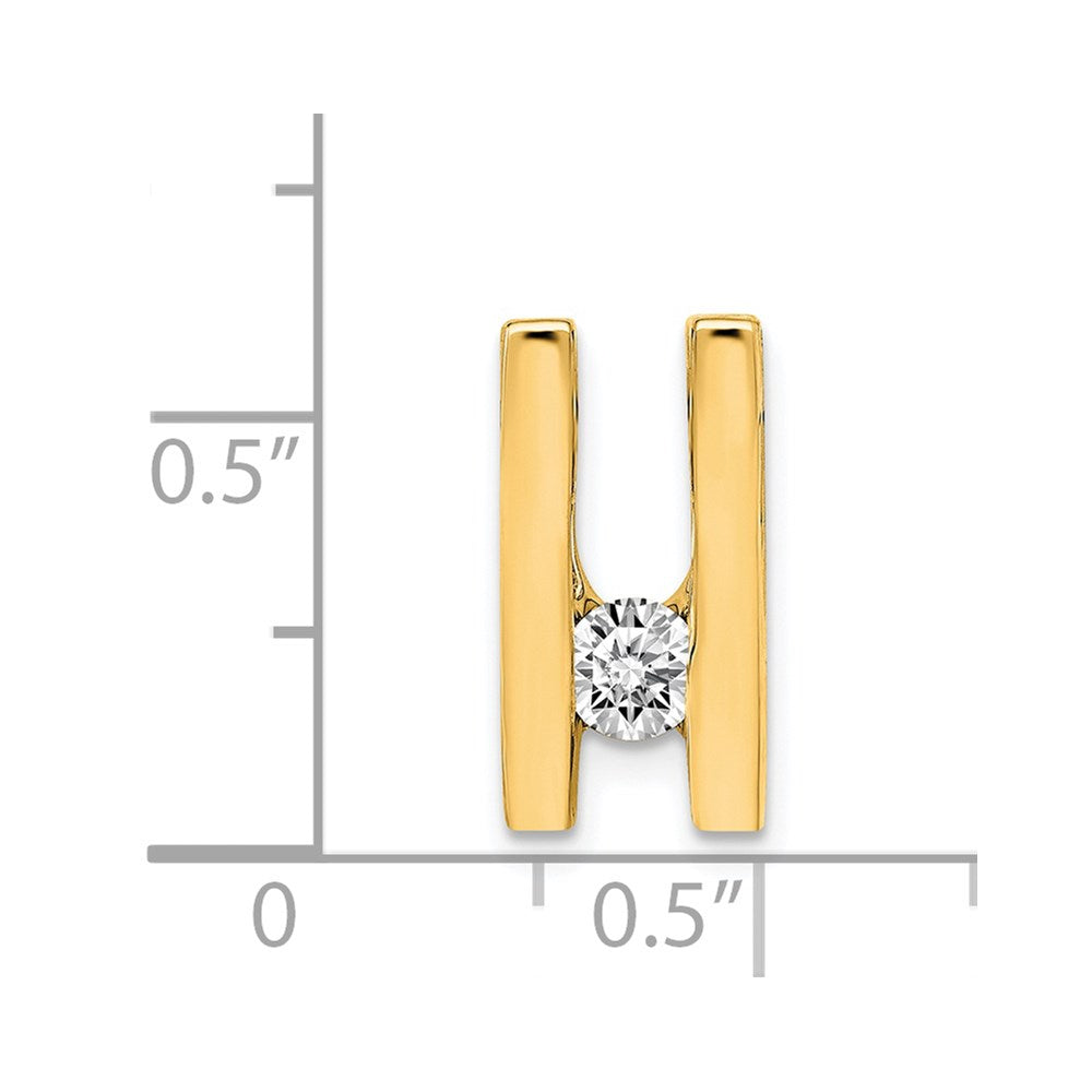 Gold Polished Diamond Slide Pendants
