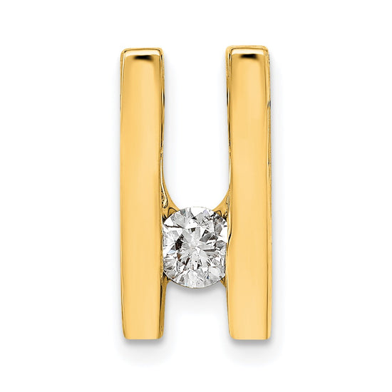 Gold Polished Diamond Slide Pendants