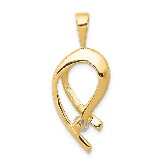 Gold Polished Diamond Slide Pendant