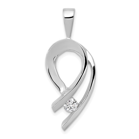 Gold Polished Diamond Slide Pendant