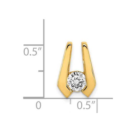 Gold Polished Diamond Slide Pendants