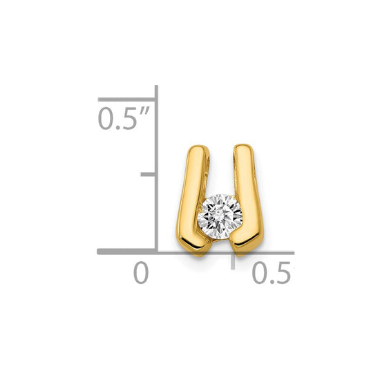 Gold Polished Diamond Slide Pendants