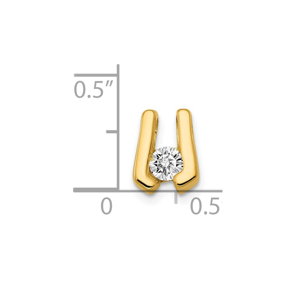 Gold Polished Diamond Slide Pendants