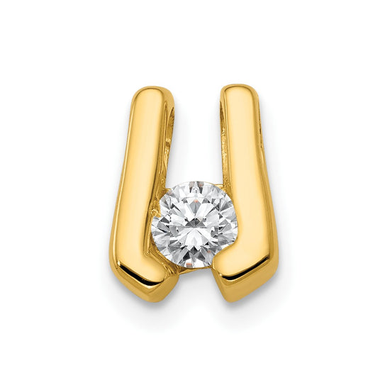 Gold Polished Diamond Slide Pendants