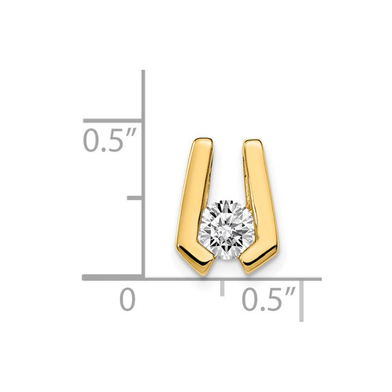 Gold Polished Diamond Slide Pendants